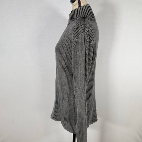 G by Guess Ribbed Long Sleeve Zip-Up Cardigan Gray Women's Size XXL - Picture 2 of 7